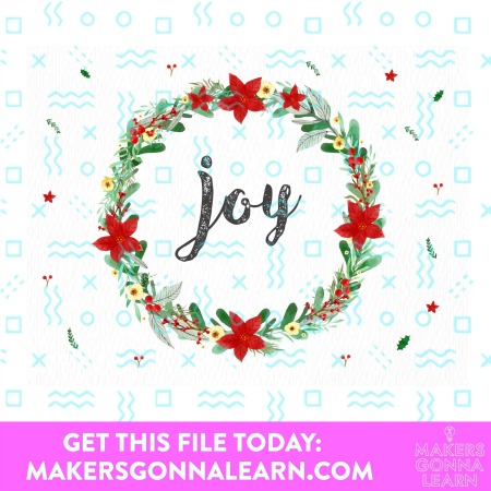 oy in Festive Holiday Wreath Cut File