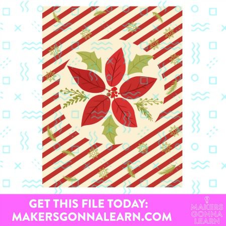 POINSETTIA CHRISTMAS CARD SVG BUNDLE