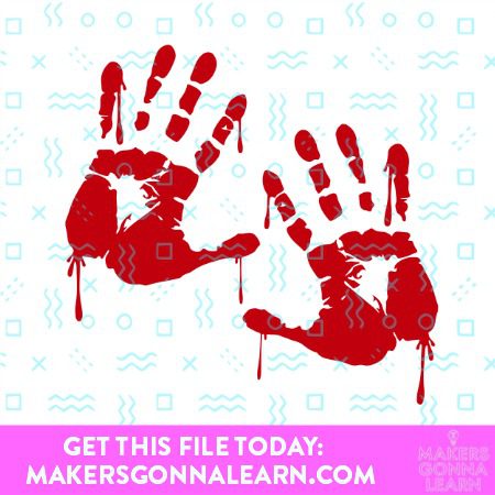 BLOODY HANDPRINTS SVG CUT FILE