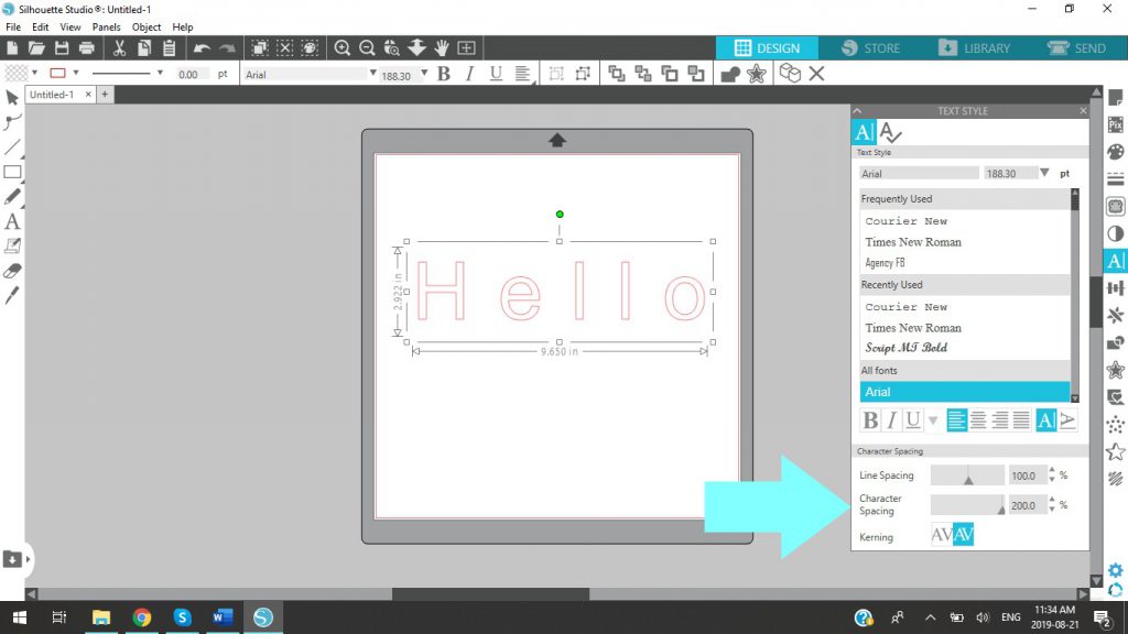 Using Character Spacing To Space Out Your Letters In Silhouette Studio