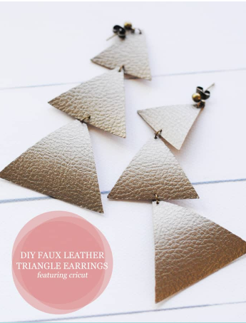 Faux Leather Triangle Earrings