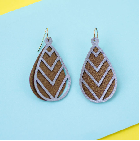 Faux Leather Earrings With Cricut