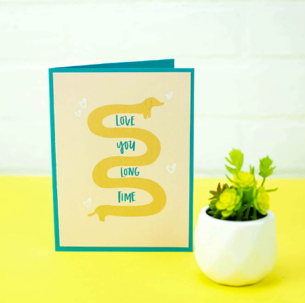 “love You Long Time” Print Then Cut Card