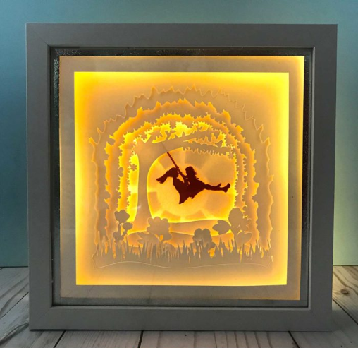 Girl and Bunny Shadow Box Scene - Cricut Crafts 