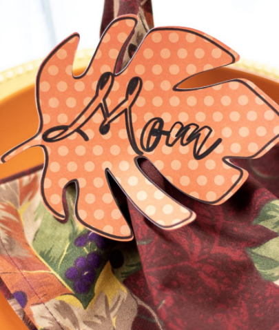 Thanksgiving Place Cards leaf shaped and personalized with names