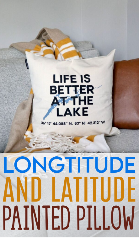 Longitude Latitude Painted Pillow