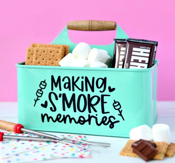 Smores Caddy with text saying Making S'more memories