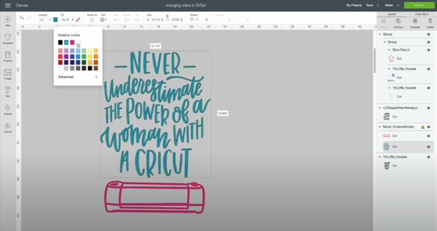 How To Change Colors In Cricut Design Space