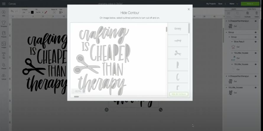 Using The Contour Function In Cricut Design Space