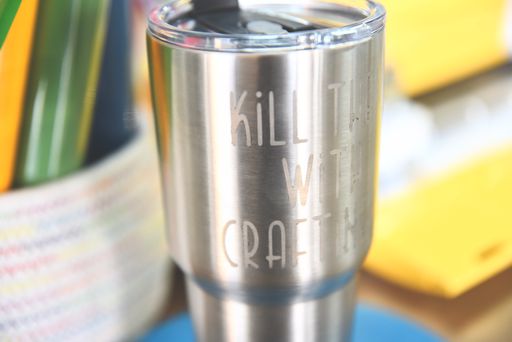 DIY Etched Stainless Steel Tumbler - Made with a Cricut Stencil