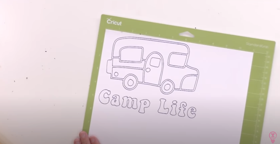 Camp Life Design completed drawing and writing with Cricut