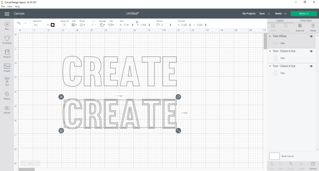 create an inset with the offset tool