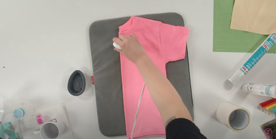 Fold T Shirt In Half And Press 