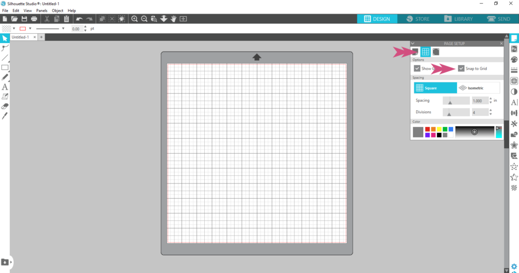 Snap To Grid setting in Silhouette studio