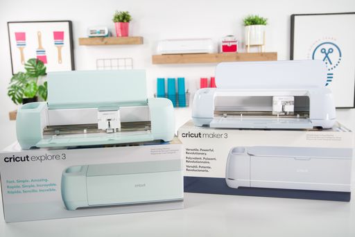 Cricut Maker 3 and Explore 3 on top of their boxes