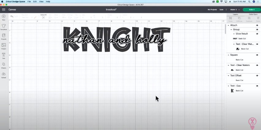 Knockout Text Design In Cricut Design Space