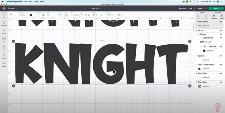 Solid Font With Word Knight 